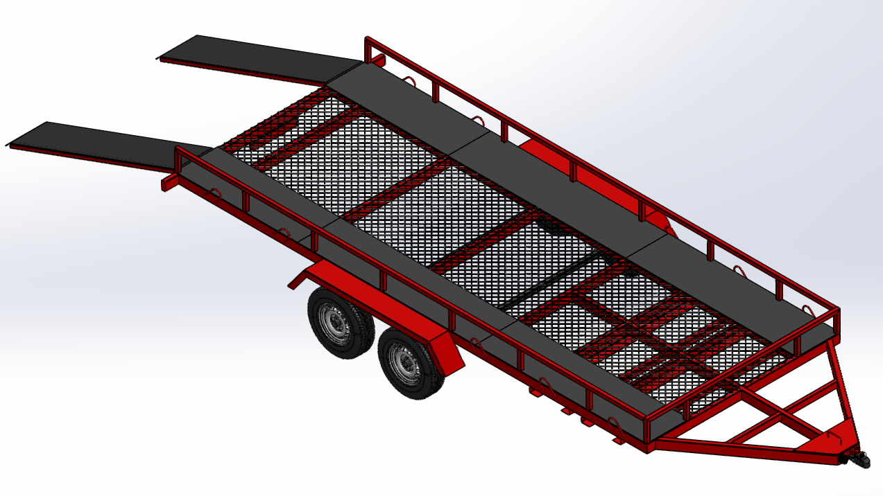 牵引拖车3D数模图纸 Solidworks设计 附IGS
